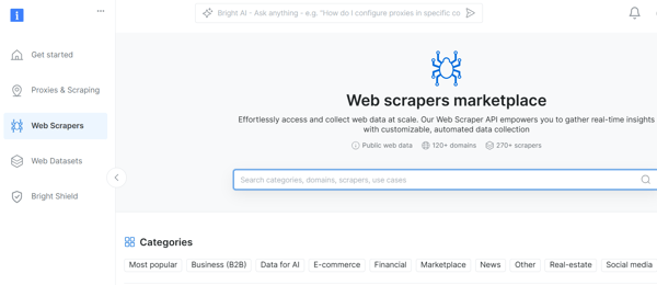 Data extraction software: Bright Data