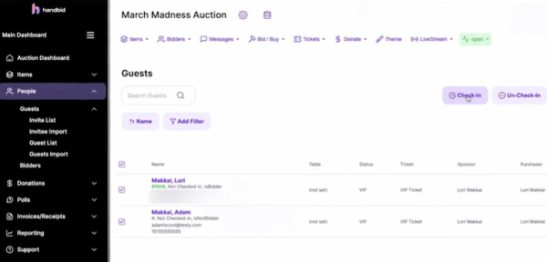 Auction software: Handbid