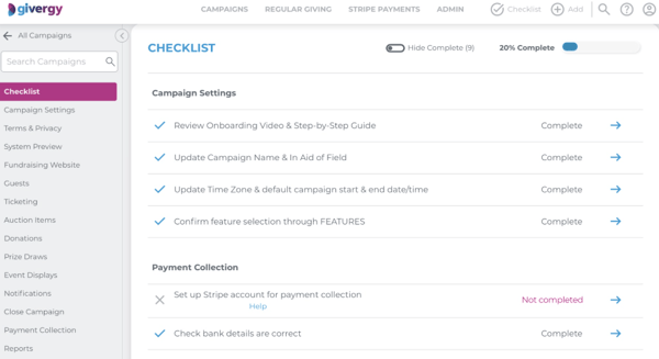 Auction software: Givergy