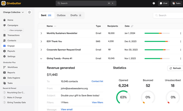 fundraising software: Givebutter