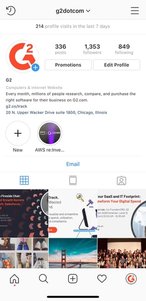 instagram business profile