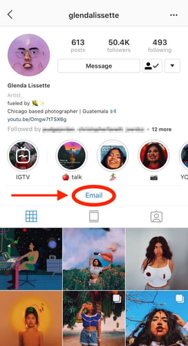 instagram influencer email
