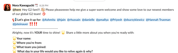 internal communication example - manager update