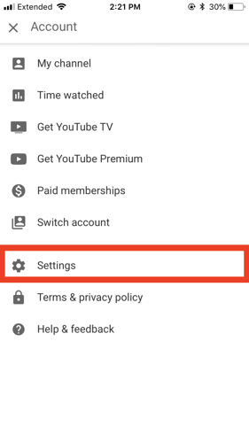 youtube dark mode iphone settings
