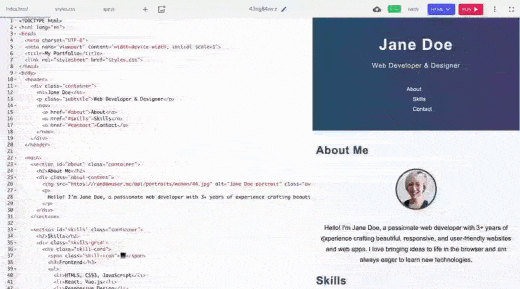 personal portfolio landing page