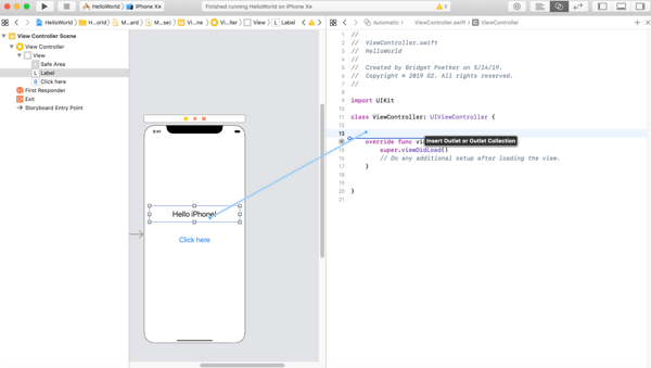 IB Object label Swift