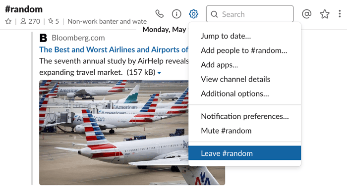 leave a Slack channel