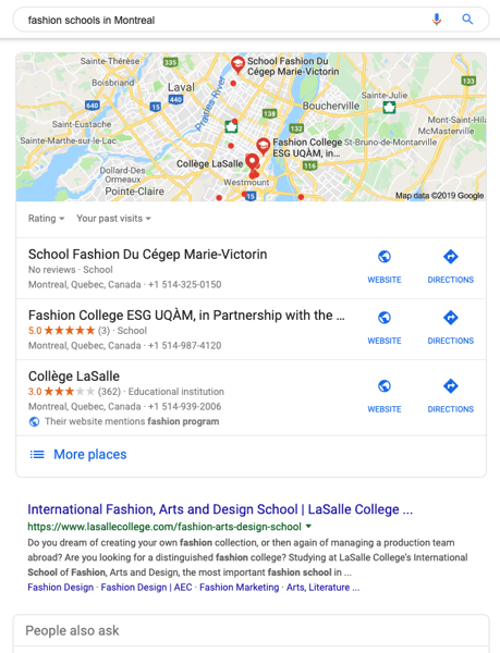 example of local search intent
