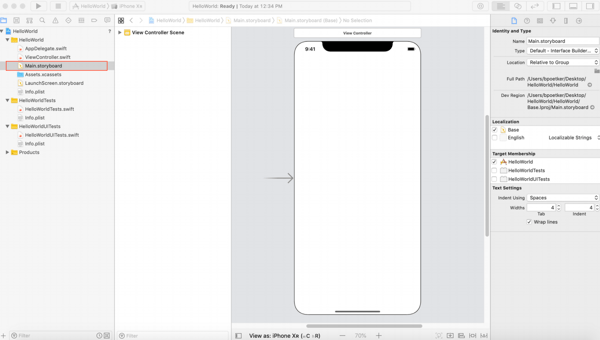 iPhone user interface in Xcode