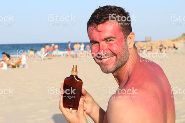 man with sunburn