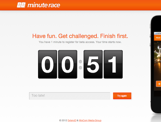 minute splash page