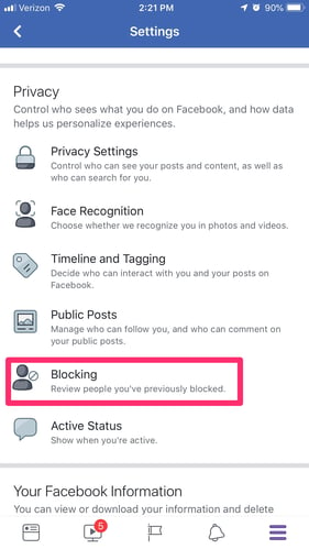 how to block someone on facebook mobile 4