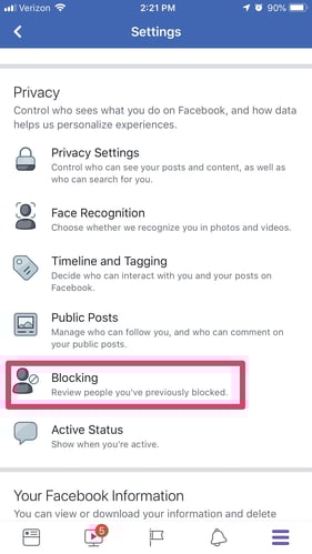 how to block someone on facebook mobile 4