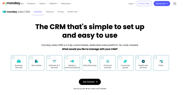monday sales CRM