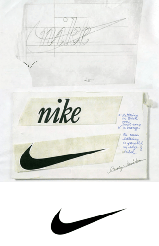 nike logo drafts