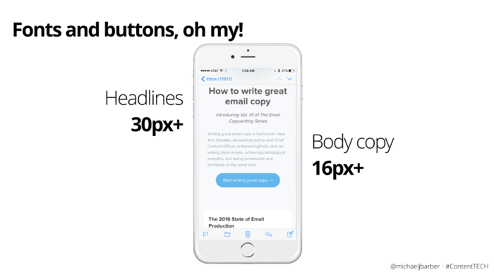 optimal email copy size