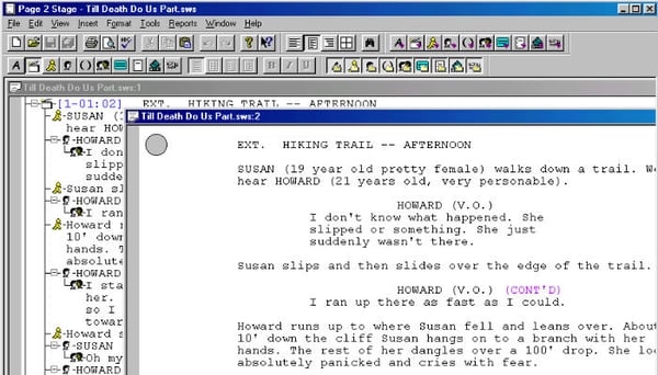 page2stage, a type of free screenwriting software