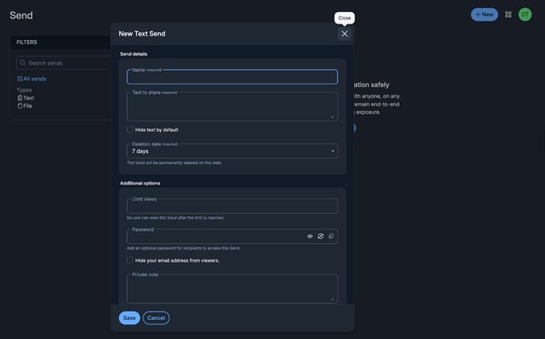 password sharing Bitwarden