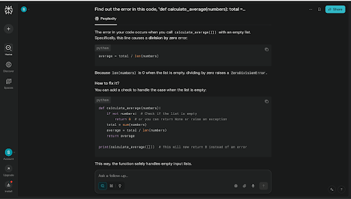 perplexity for coding