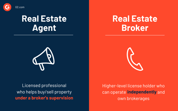 real estate broker vs agent