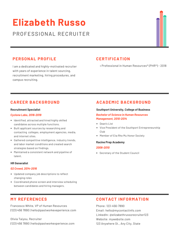 recruiter resume example