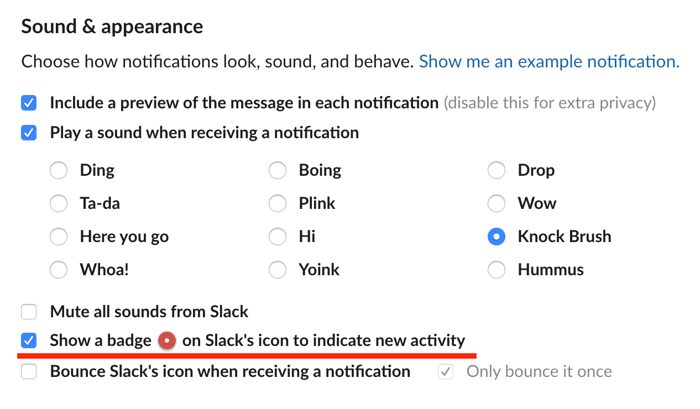 remove notification badges on Slack