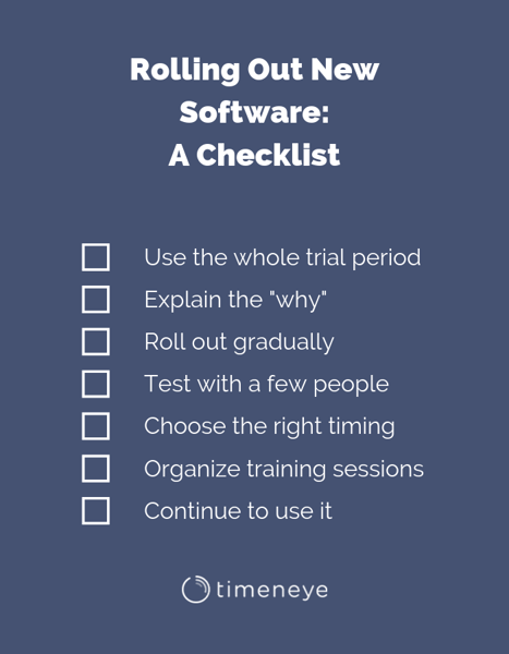 rolling out software checklist