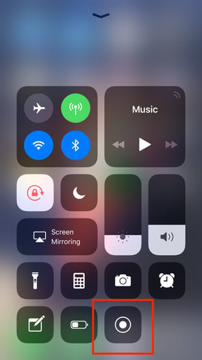 Screen Record from iPhone Control Center