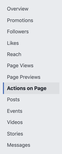 options inside facebook insights