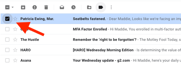 select at least one email