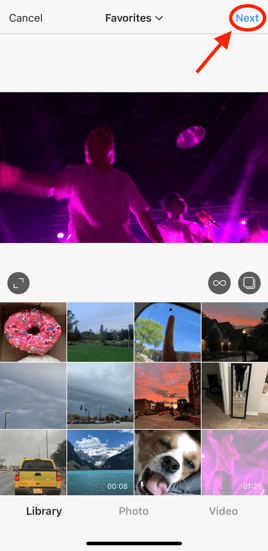 select instagram video