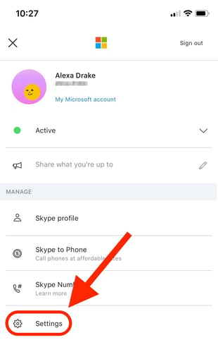 skype mobile profile