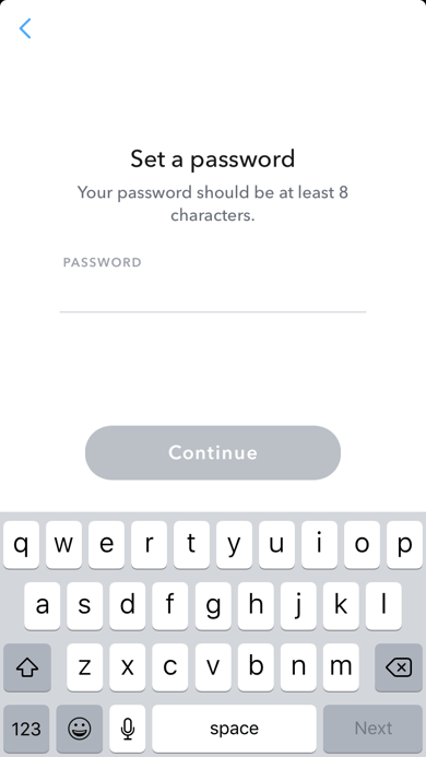 snapchat password