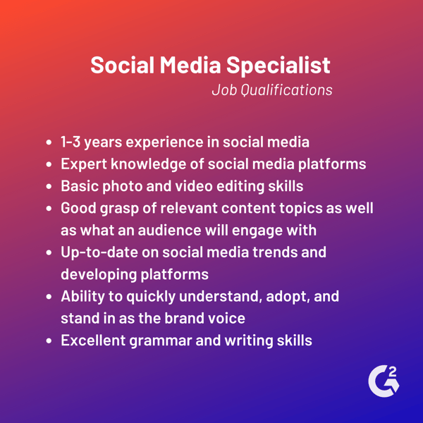 social media specialist job qualifications