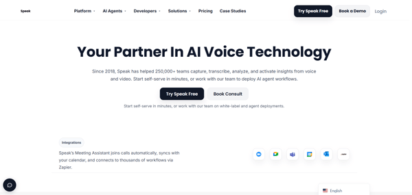 speak home page