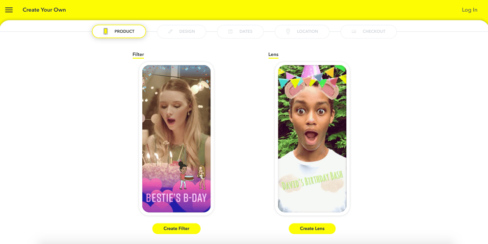 how to make a Snapchat geofilter press create filter