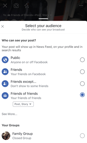 Select your Facebook privacy setttings
