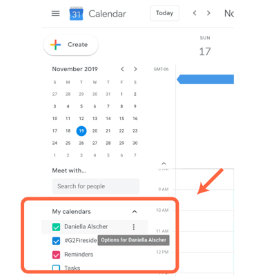 google calendar settings