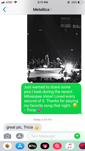metallica text screenshot