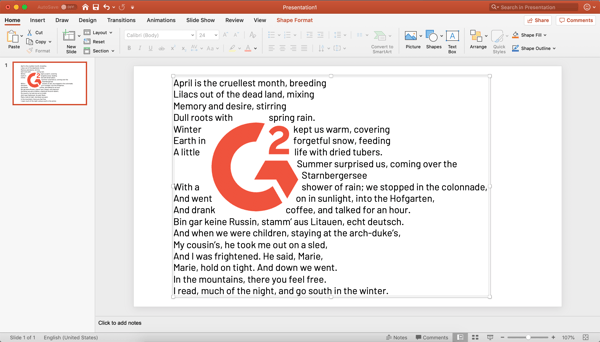 text wrapping in powerpoint