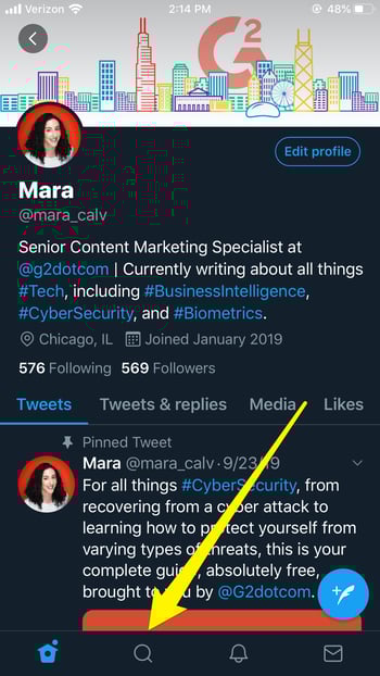 Twitter Search Bar on Mobile