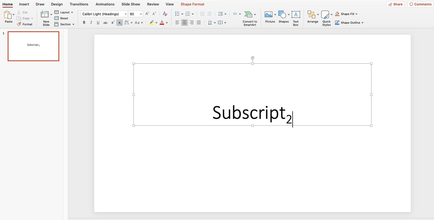 How to Format a Subscript or Superscript in PowerPoint