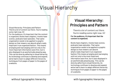 typographic hierarchy
