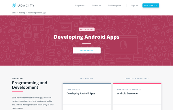 free online Android app developer course
