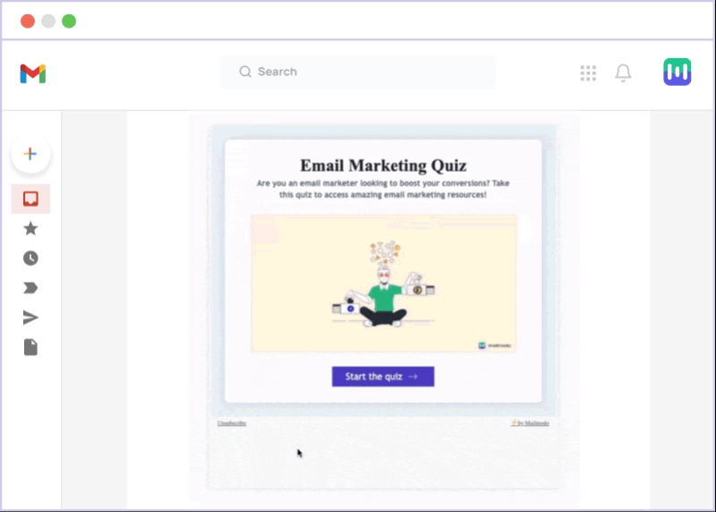 quizzes with interactive emails
