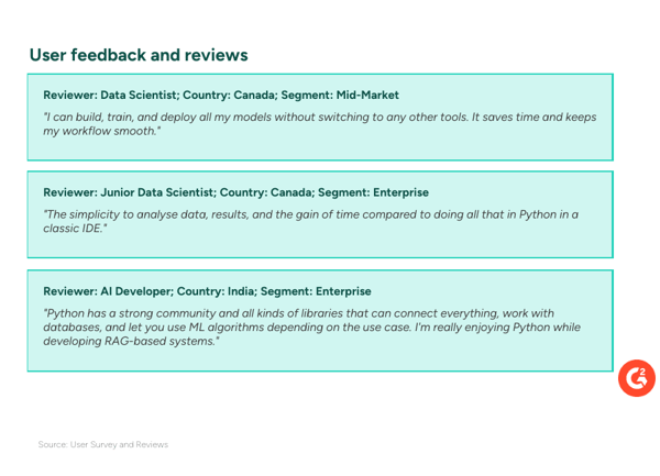 User testimonials