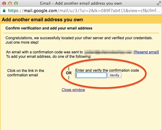 verifying gmail email