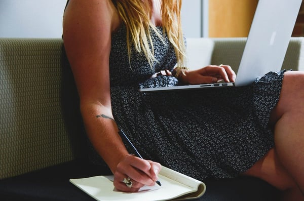 Woman on a remote conference call