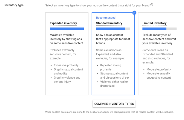 youtube ads inventory types