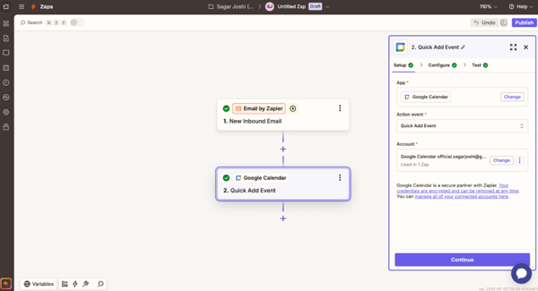 zapier user interface